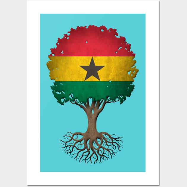 Tree of Life with Ghana Flag Wall Art by jeffbartels